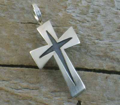 American Indian Silver Cross Pendant